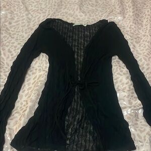 Black Sheer Long Cover Up Cardigan